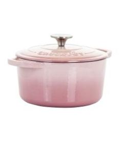 Crock-Pot Artisan 2-Piece Enameled Cast Iron Dutch Oven, 3 Quarts, Blush Pink