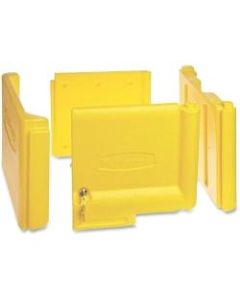 Rubbermaid Commercial Locking Janitor Cart Cabinet - 20in x 16in x 11.2in - Yellow - Polyethylene