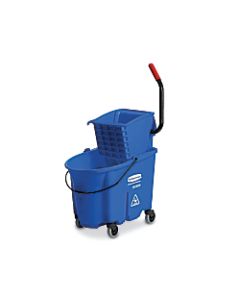 Rubbermaid Commercial WaveBrake Plastic/Steel Side-Press Wringer/Bucket Combo, 8.75 Gallons, Blue