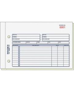 Rediform 2-Part Carbonless Invoice Form - 50 Sheet(s) - Stapled - 2 Part - Carbonless Copy - 7 7/8in x 5 1/2in Sheet Size - 2 x Holes - Blue, Red Print Color - 1 Each