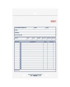 Rediform 2-Part Carbonless Sales Forms - 50 Sheet(s) - Stapled - 2 PartCarbonless Copy - 5 1/2in x 7 7/8in Sheet Size - 2 x Holes - Assorted Sheet(s) - Blue Print Color - 1 Each