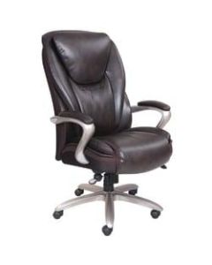 Serta Smart Layers Hensley Big And Tall Ergonomic Bonded Leather High-Back Chair, Roasted Chestnut/Satin Nickel