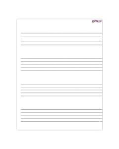 TREND Music Staff Paper Wipe-Off Chart, 17in x 22in, Pack Of 6