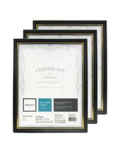 Realspace Document And Certificate Holders, 8-1/2in x 11in, Black/Gold, Pack Of 3 Holders
