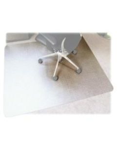 Floortex Polycarbonate Rectangular Chair Mat For Thick Carpet, 53in x 48in, Clear