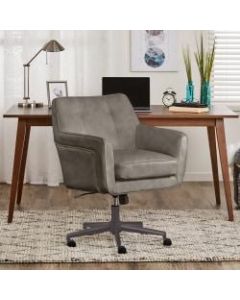 Serta Ashland Home Bonded Leather Mid-Back Office Chair, Gray/Chrome