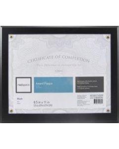 Realspace Award Plaque, 8-1/2in x 11in, Black