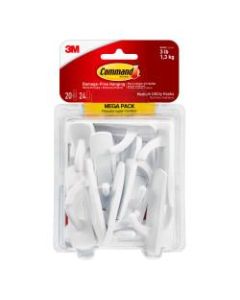 Command Medium Utility Hook Mega Pack, Damage-Free, White, Pack of 10 Pairs of Hooks, 12 Pairs of Strips