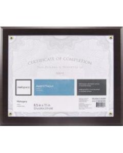 Realspace Award Plaque, 8-1/2in x 11in, Mahogany