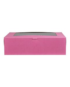 BOXit Corporation Cake Boxes With Window, 14in x 10in, 100% Recycled, Pink, Pack Of 100