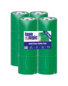BOX Packaging Solid Vinyl Safety Tape, 3in Core, 4in x 36 Yd., Green, Case Of 12
