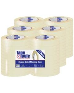 Tape Logic Double-Sided Masking Tape, 3in Core, 0.5in x 108ft, Tan, Case Of 72
