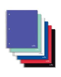 Office Depot Brand Stellar Poly Notebook, 8-1/2in x 11in, 1 Subject, Quadrille Ruled, 100 Sheets, Assorted Colors (No Color Choice)