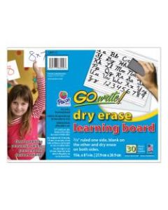 GoWrite! Dry-Erase Double-Sided Learning Boards, 11in x 8 1/4in, White, Pack Of 30