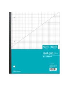 Office Depot Brand Wireless Notebook, 8 1/2in x 11in, 1 Subject, Dual-Sized Quadrille Ruled (4in x 4in, 5in x 5in), 80 Sheets, Teal