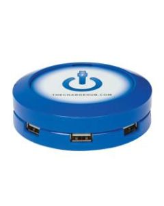 ChargeHub X7 7-Port USB Charger, Round, Blue, CRGRD-X7-004