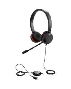 Jabra Evolve 30 II Headset - Stereo - Mini-phone (3.5mm), USB - Wired - 32 Ohm - 150 Hz - 7 kHz - Over-the-head - Binaural - Supra-aural - 3.94 ft Cable - Electret, Condenser, Noise Cancelling Microphone - Noise Canceling - Black - TAA Compliant