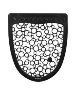 Boardwalk Urinal Mat 2.0 Rubber Restroom Floor Mats, 17 1/2in x 20in, Black/White, Pack Of 6