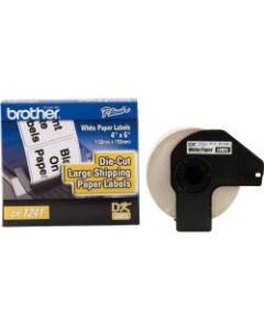 Brother DK-1241 Black-On-White 4in x 6in Labels, Roll Of 200