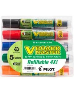 Pilot V-Board Master BeGreen 91% Recycled Dry-Erase Markers, Chisel Point, Assorted, Pack Of 5