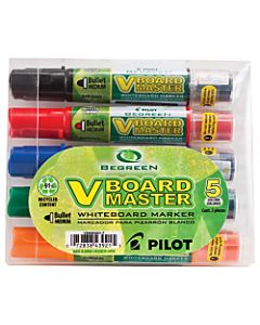 Pilot V-Board Master BeGreen 91% Recycled Dry-Erase Markers, Bullet Point, Assorted, Pack Of 5