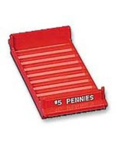 MMF Industries Porta-Count System Coin Trays, Pennies-$5.00, Red