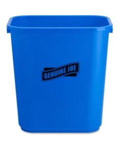 Genuine Joe Recycle Wastebasket, 15inH x 14 1/2inW x 10 1/2inD, 7.13-Gallon Capacity, Blue