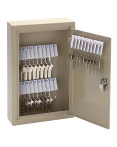 Office Depot Brand High-Security Locking 30-Key Cabinet, 12 11/16inH x 8 1/8inW x 2 1/2inD, Sand