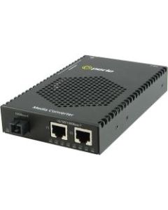 Perle S-1110DPP-S1SC20U Media Converter - 2x PoE+ (RJ-45) Ports - 2 x SC Ports - 10/100/1000Base-T, 1000Base-BX-U - Rail-mountable, Rack-mountable