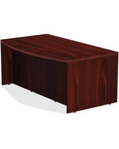 Lorell Chateau Series Bowfront Desk, 72inW x 36inD, Mahogany