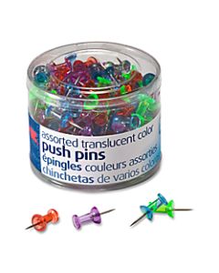 OIC Translucent Pushpins, Assorted Colors, Pack Of 200