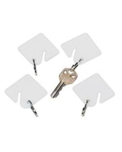 STEELMASTER Slotted Rack-Style Snap-Hook Key Tags, White, Pack Of 20