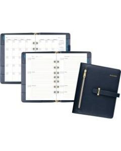 AT-A-GLANCE Buckle Closure Undated Desk Start Set, Weekly/Monthly, 5 1/2in x 8 1/2in, 7-Ring, Navy