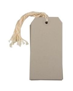 JAM Paper Gift Tags, 4 3/4in x 2 3/8in, Gray, Pack Of 10