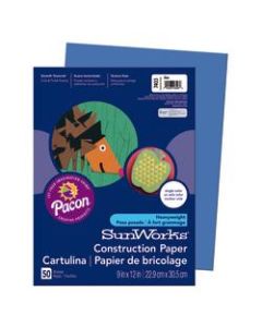 SunWorks Construction Paper, 9in x 12in, Blue, Pack Of 50