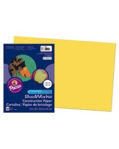 SunWorks Construction Paper, 12in x 18in, Yellow, Pack Of 50
