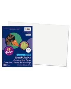 SunWorks Construction Paper, 12in x 18in, White, Pack Of 50