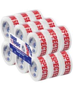 Tape Logic Inspected Preprinted Carton Sealing Tape, 3in Core, 2in x 110 Yd., Red/White, Case Of 18