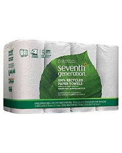 Seventh Generation 2-Ply Paper Towels, 100% Recycled, 156 Sheets Per Roll, Pack Of 8 Rolls
