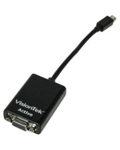 VisionTek Mini DisplayPort to VGA Adapter (M/F) - Mini DisplayPort to VGA Active Adapter - mDP to VGA Adapter Male to Female 5 inch Active Adapter (1920x1080) 60 Hz