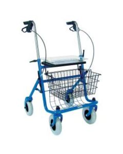 DMI Classic Adjustable Steel Folding Rollator Walker, 38inH x 23inW x 29 1/2inD, Blue