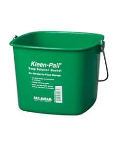 San Jamar Kleen Pail Plastic Buckets, 6 Qt, Green, Pack Of 12