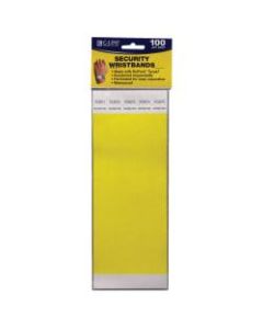 C-Line DuPont Tyvek Security Wristbands, 3/4in x 10in, Yellow, 100 Wristbands Per Pack, Set Of 2 Packs