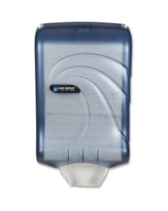 San Jamar High Cap Ultrafold Towel Dispenser - C Fold, Multifold Dispenser - 450 C Fold, 750 Multifold - 18in Height x 11.8in Width x 6.3in Depth - Plastic - Arctic Blue - Durable, Impact Resistant, Hands-free, Touch-free, Break Resistant