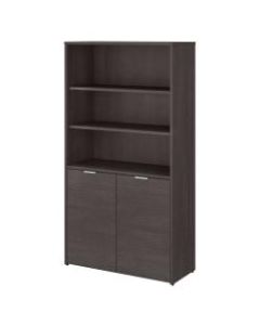 Bush Business Furniture Jamestown 5-Shelf Bookcase With Doors, Storm Gray, Standard Delivery