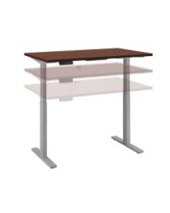 Bush Business Furniture Move 60 Series 48inW x 24inD Height Adjustable Standing Desk, Harvest Cherry/Cool Gray Metallic, Standard Delivery