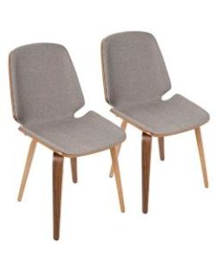 LumiSource Serena Dining Chair, Walnut/Light Grey, Set Of 2