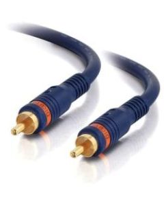 C2G 12ft Velocity S/PDIF Digital Audio Coax Cable - RCA Male - RCA Male - 12ft - Blue