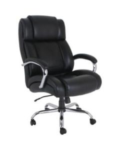 Lorell UltraCoil Comfort Big And Tall Bonded Leather Chair, Black