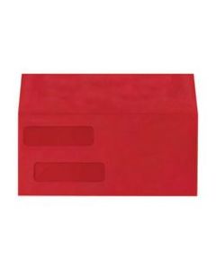 LUX #10 Invoice Envelopes, Double-Window, Peel & Press Closure, Ruby Red, Pack Of 50
